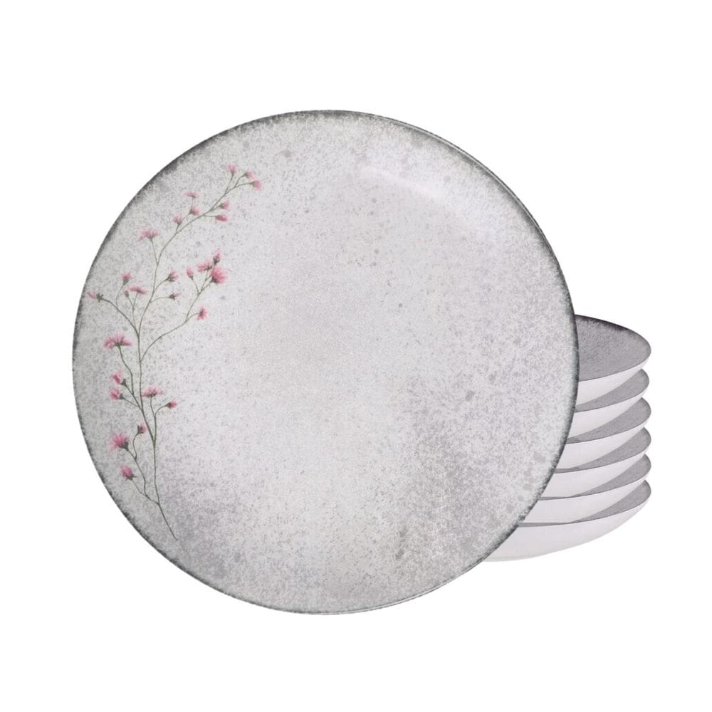 Jogo De Pratos Fundo 21Cm 6Pcs Porcelana Floralis Tramontina