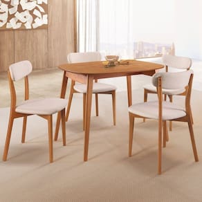 Conjunto Sala de Jantar Mesa 110x80cm Tampo em MDF Laminado 4 Cadeiras Ceci Yescasa Naturalissimo/Sem Vidro/Laminado