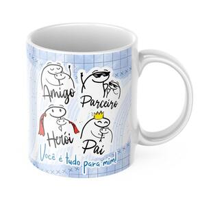 Caneca Xicara Presente Dia dos Pais Flork Pai Vc é meu Herói