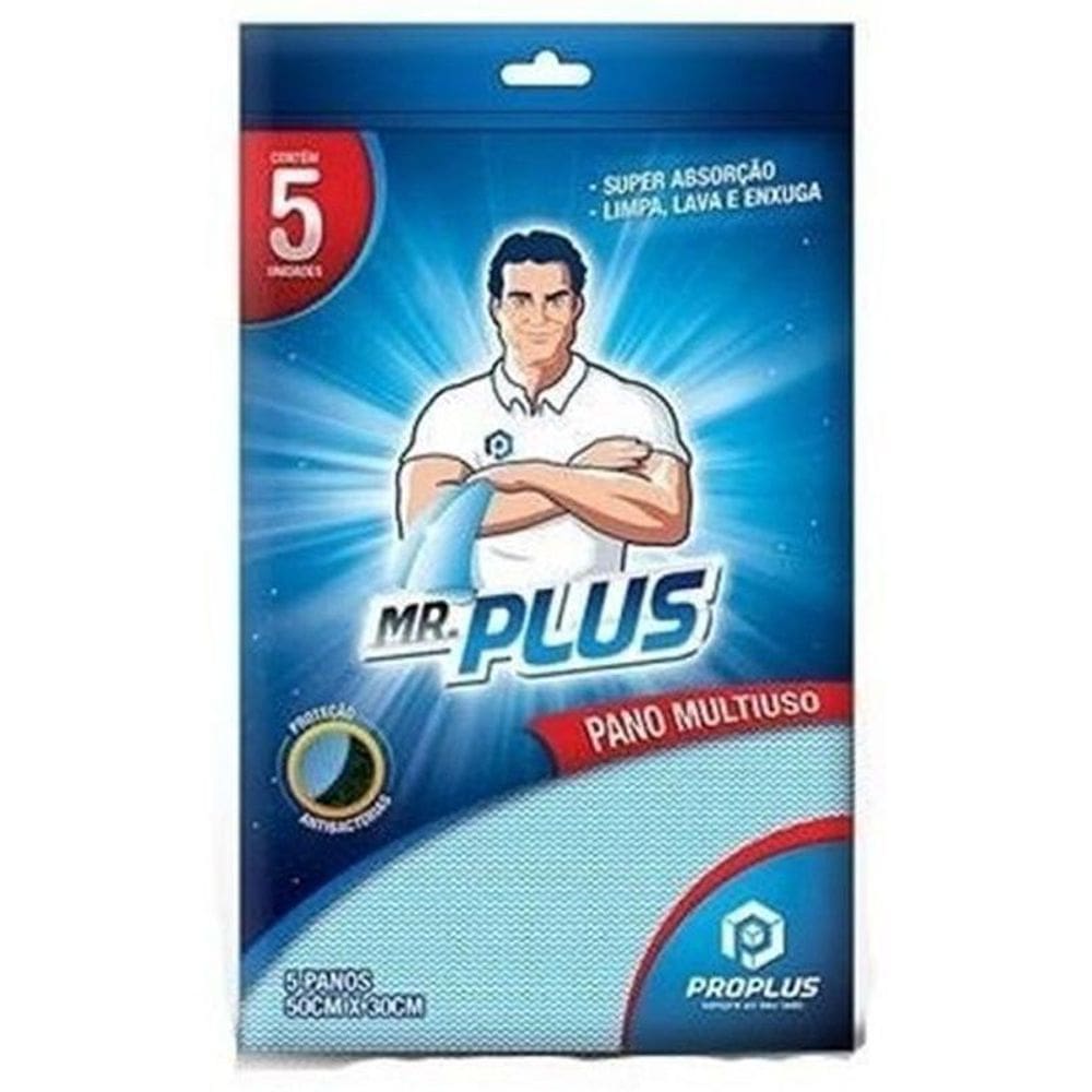 50 pano perfex 30x50cm azul marca mr. plus pacote 10pcts