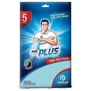 50 pano perfex 30x50cm azul marca mr. plus pacote  10pcts