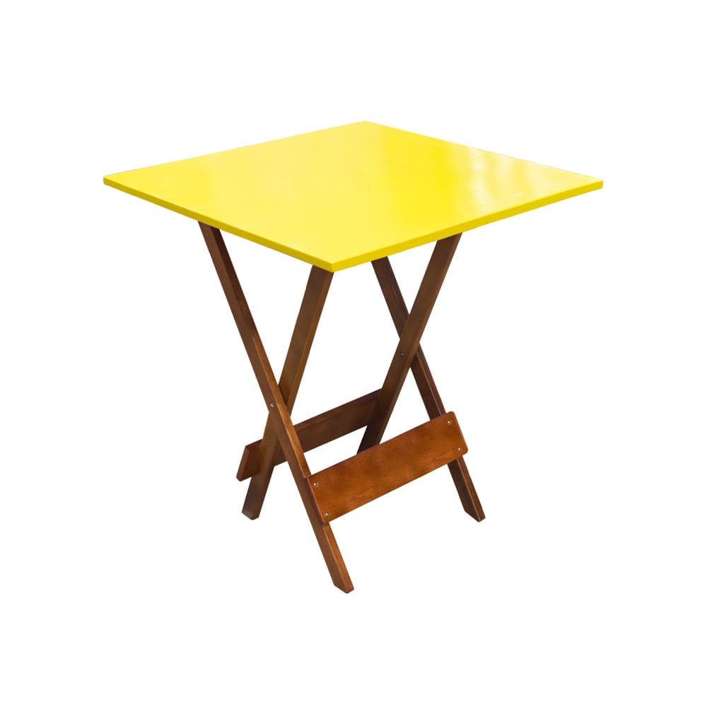 Mesa Dobravel em Madeira Robusta 70x70 Yellow