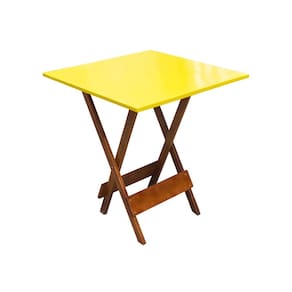 Mesa Dobravel em Madeira Robusta 70x70 Yellow
