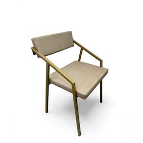 Cadeira Zênite Metalon Dourado Bege