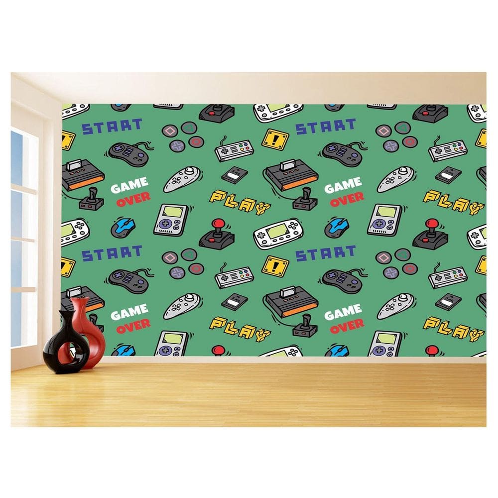 Papel De Parede 3D Infantil Controle Game Jogo 3,5M Azs213