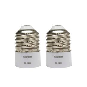 Soquete adaptador taschibra de lâmpada e27 para e14 kit 2 pç