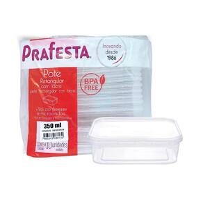 Potes 350Ml Para Marmita Tampa Com Lacre Mais Seguranca 50U.