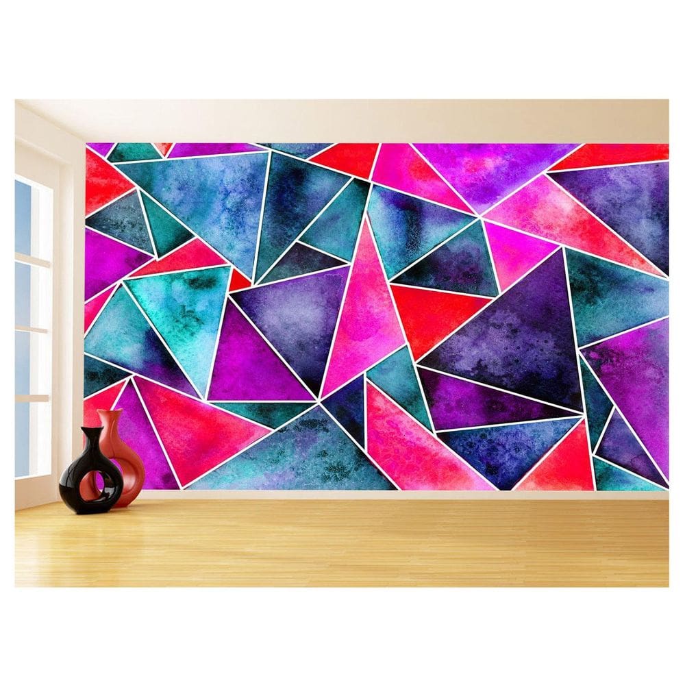 Papel De Parede Geométrico Triângulos Abstrato 3,5M Gmt58