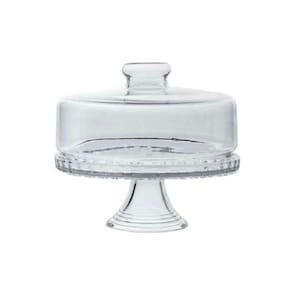 Boleira vidro colonial com tampa e pedestal
