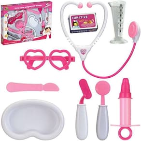 Kit Médica Brinquedo Infantil com Estetoscópio e Acessórios Brincando de Profissões Doutora - PANAMI