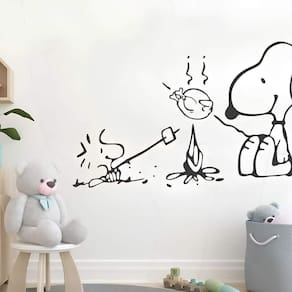 Adesivo De Parede Snoopy E Fogueira