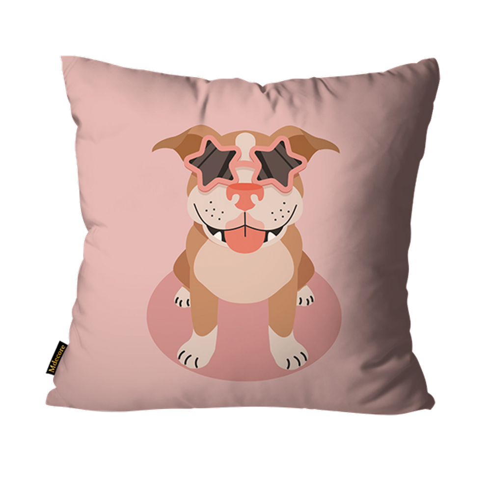 Capa para Almofada Mdecore Pit Bull Rosa