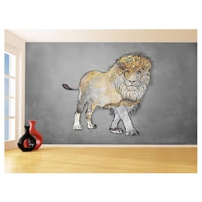 Papel De Parede Animais Pop Art Leão Rei Selva 3,5M Pxa47