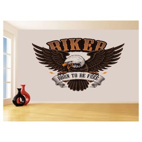 Papel De Parede 3D Moto Águia Logo Biker Born 3,5M Cxr100