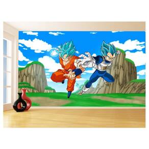 Papel De Parede Dragon Ball Goku Vegeta Anime 3,5M Dbz485