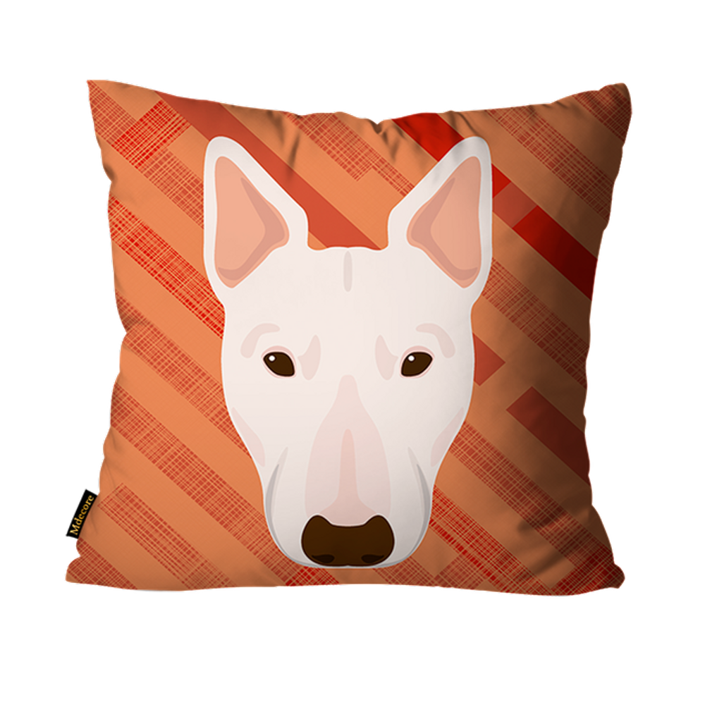Capa para Almofada Mdecore Bull Terrier Laranja