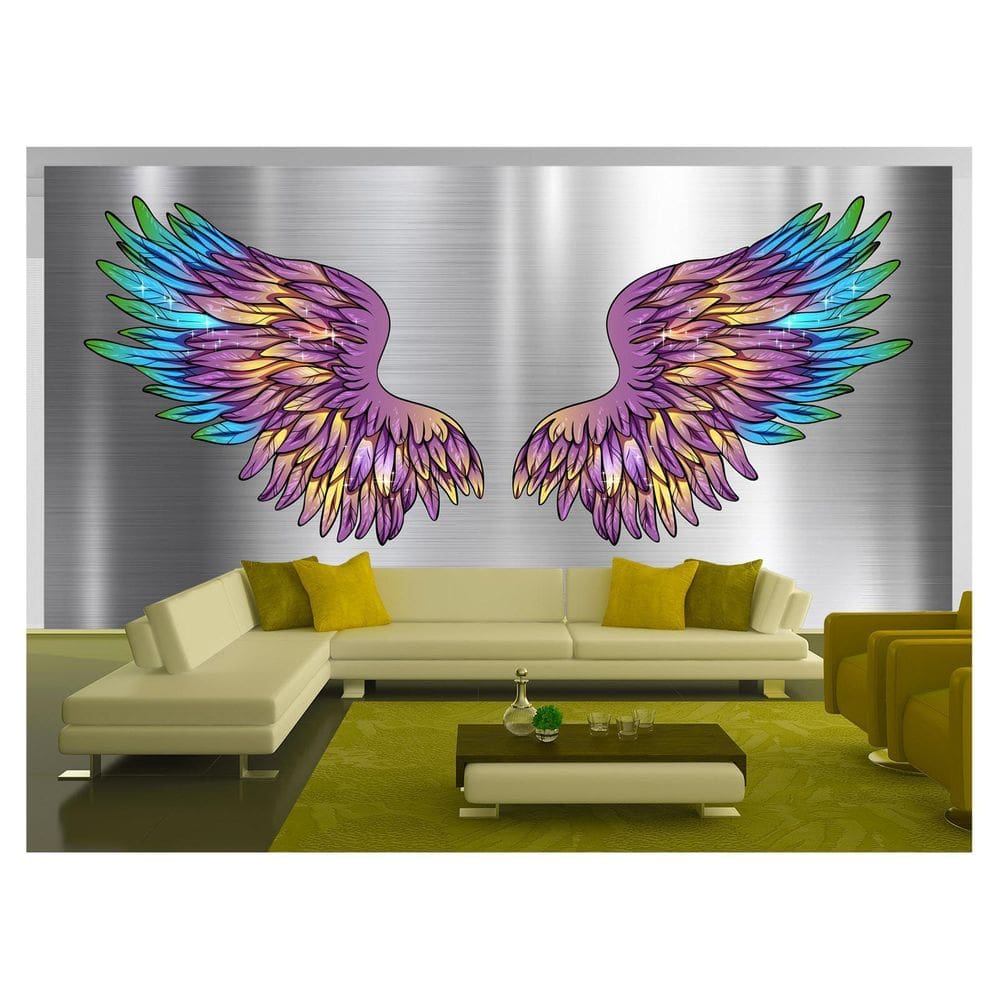 Papel De Parede 3D Arte Asas Selfie Insta Cores 3,5M Tra222
