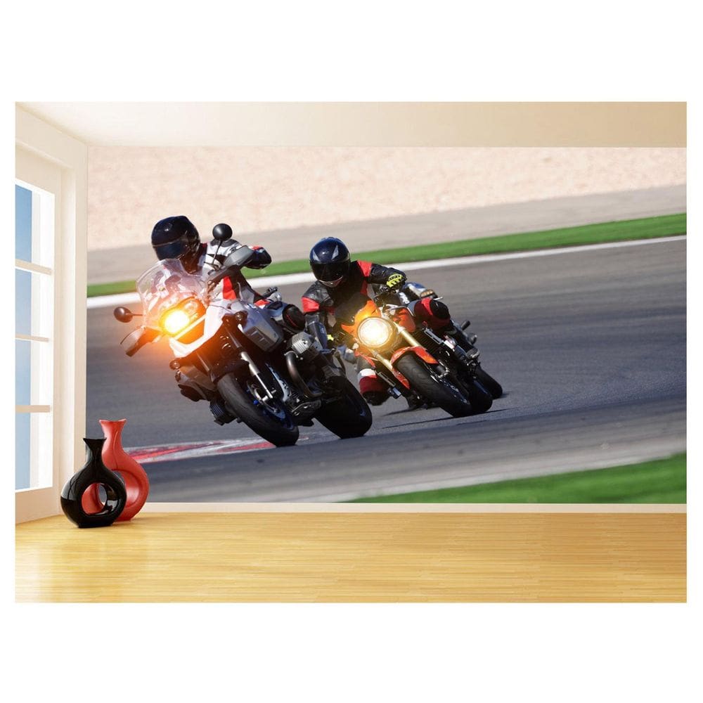 Papel De Parede 3D Moto Touring Trail Corrida 3,5M Bkm51