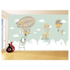Papel De Parede 3D Infantil Bebê Balão Balões 3,5M Azs327