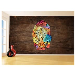 Papel De Parede 3D Animais Pop Art Onça Pintada 3,5M Pxa103