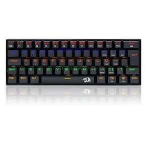 Teclado gamer mecânico compacto Lakshmi, ABNT2 Switch MK2 DIY BLUE, K606R, REDRAGON