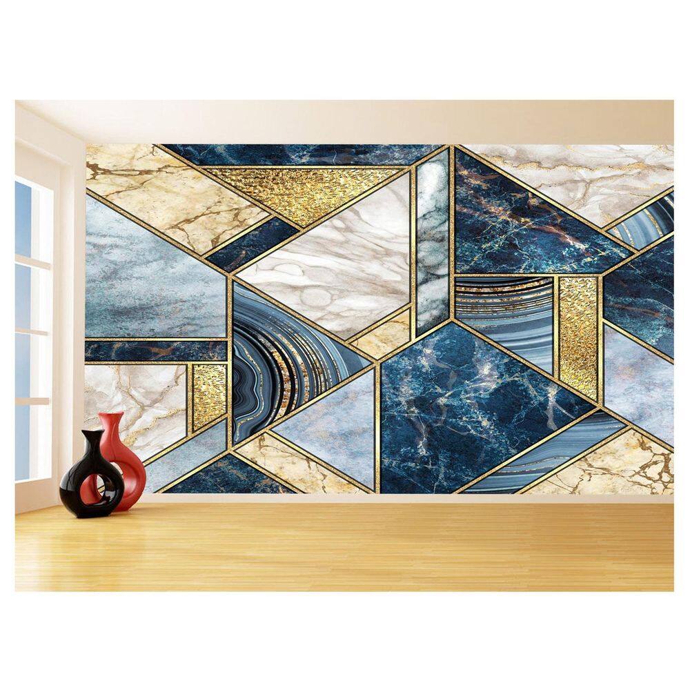 Papel De Parede 3D Estilo Marmore Cores Formas 3,5M Mbr54
