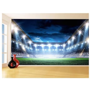 Papel De Parede 3D Esporte Estádio Gramado Campo 3,5M Spt69