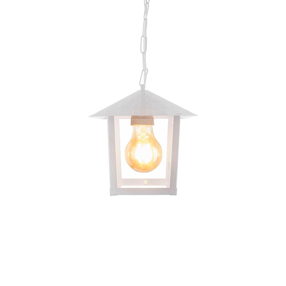 Lustre Pendente Blumenau Colonial Nina Quadrado Vidro Liso E27 Bivolt