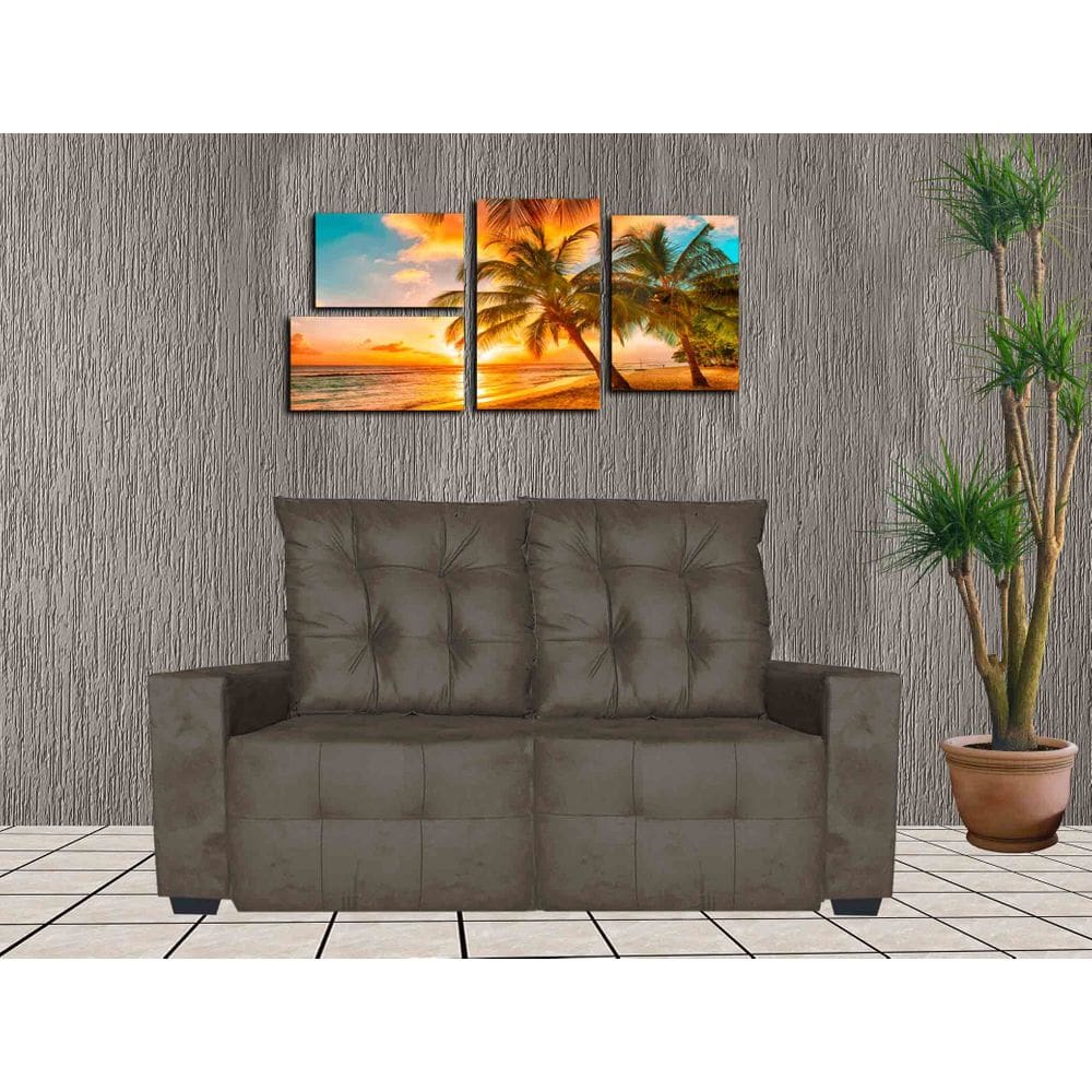 Sofa Retratil e Reclinavel 2 Metros Elano Marrom