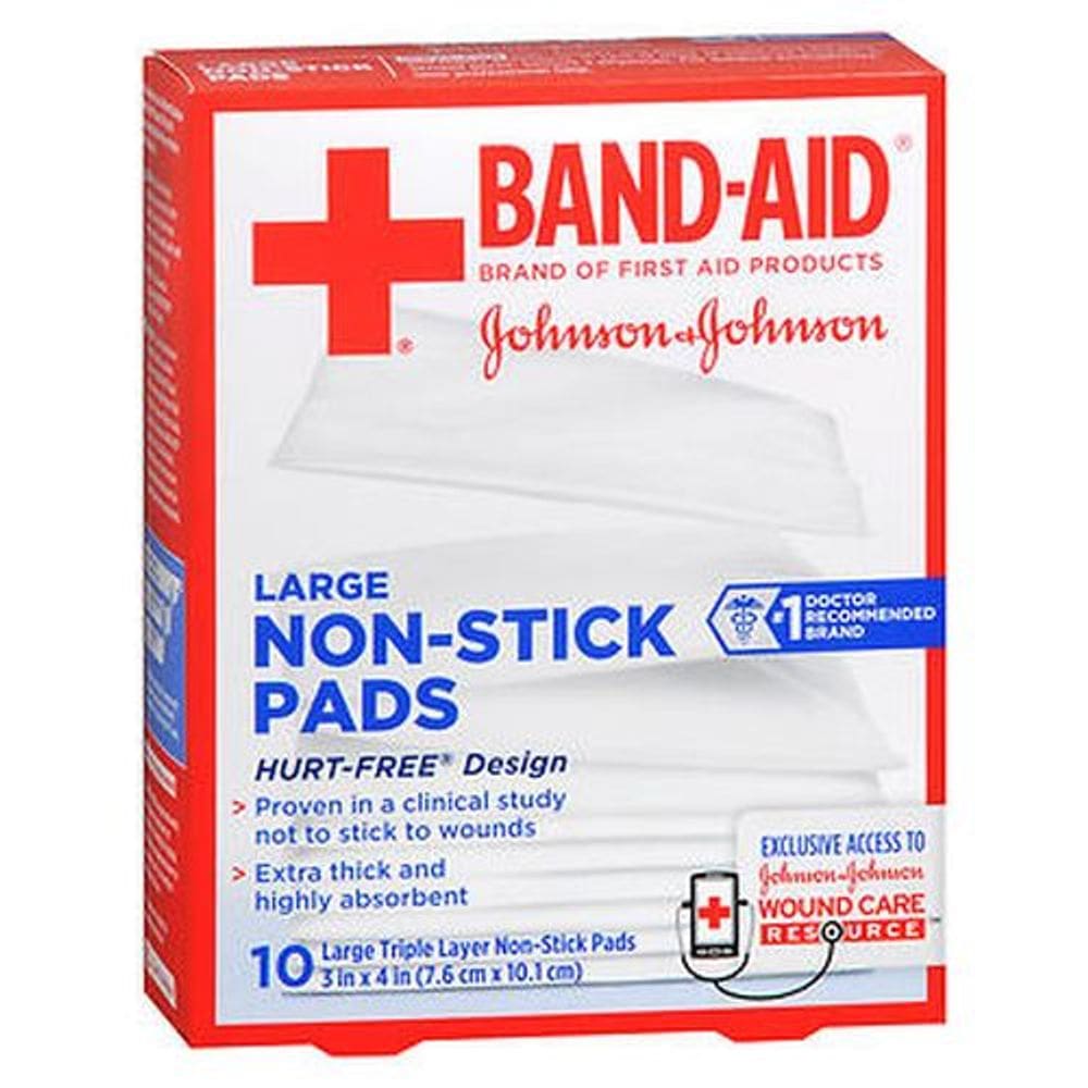 Almofadas antiaderentes Band-AID grandes 3 polegadas x 4 polegadas 10 cada da Aveeno (pacote com 4)