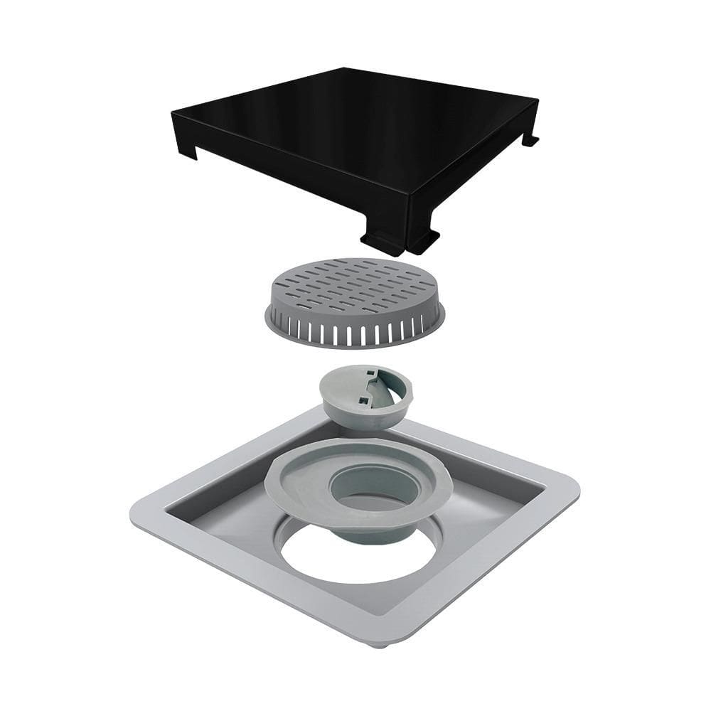 Ralo Linear Inox 15 cm x 15 cm Square Black Matte