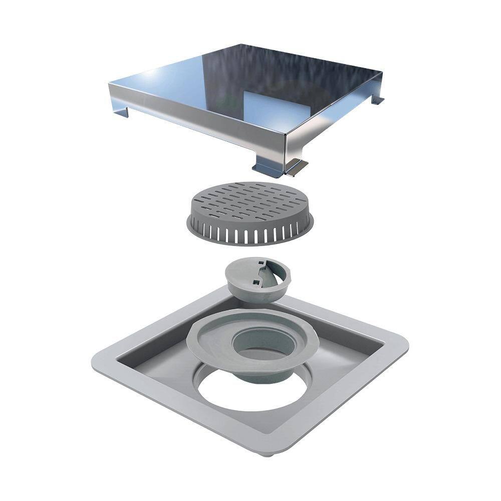 Ralo Linear Inox 15 cm x 15 cm Square Inox Polido