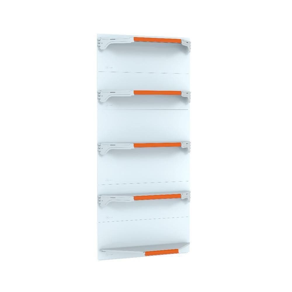 Kit 5 Bandejas Para Gondola Canto 202 Fit 40/60 Branco Pe Lj