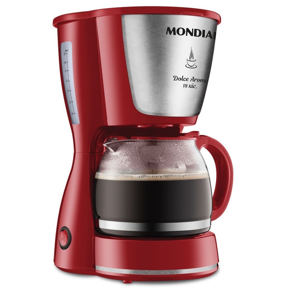 Cafeteira Elétrica Mondial Dolce Arome C-35-18x 550w Vermelho com Inox