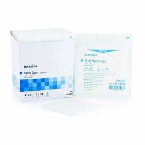 Curativo dividido IV/dreno 4 x 4 polegadas, caixa de 600 da McKesson (pacote com 2)