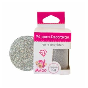 Pó Para Decoração Comestível Mago Prata Unicórnio 10gr
