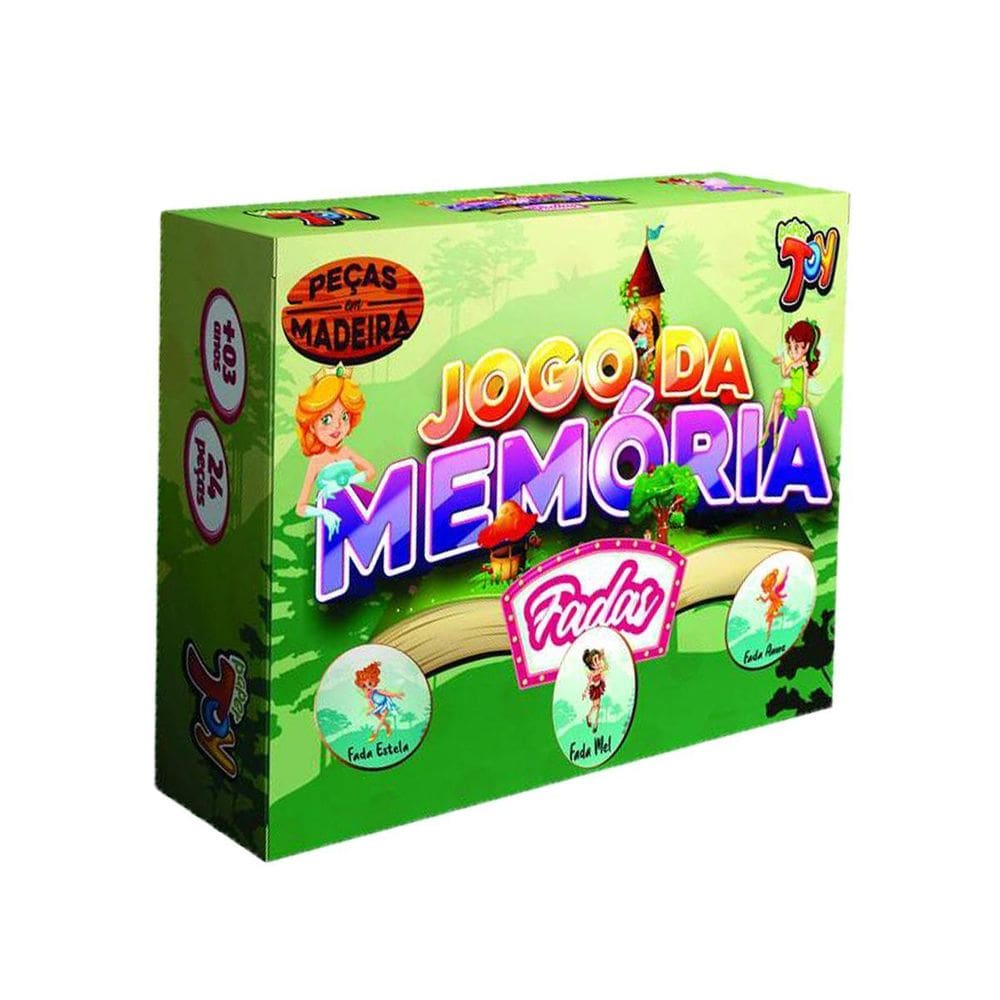 Brinquedo Jogo Da Memória Em Mdf Fadas 24 Peças +3 Anos