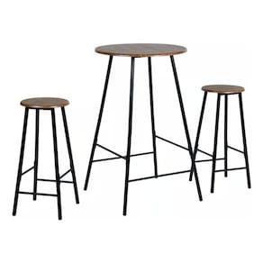 Conjunto 3 Peças Classic Bar Madeira E Metal Varanda Jardim