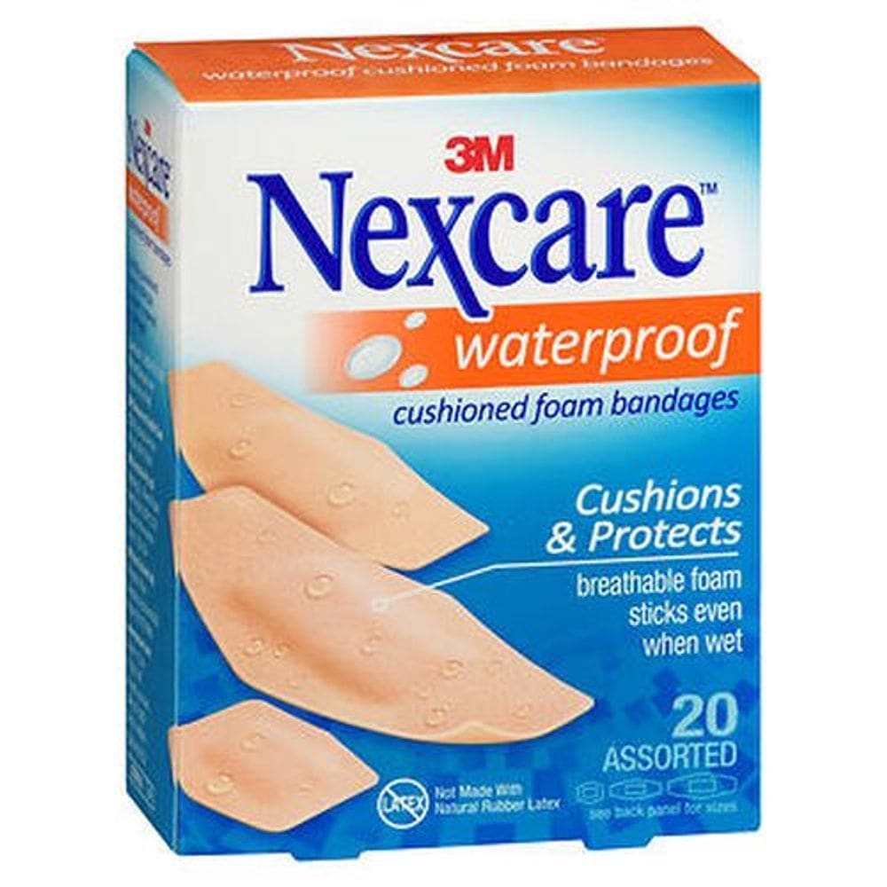Bandagens de espuma acolchoada à prova d`água Nexcare, tamanhos variados 20 cada da Nexcare (pacote com 6)
