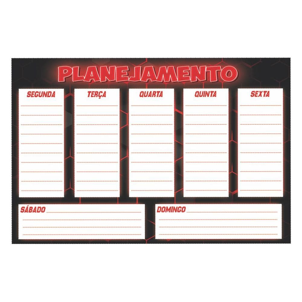 Mural Planejamento Vermelho 30X45Cm Em Mdf Caneta Apagador