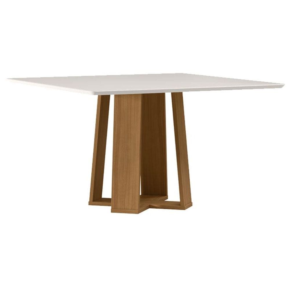 Mesa de Jantar 135x135 cm Valência com Vidro Ype Off White – New Ceval