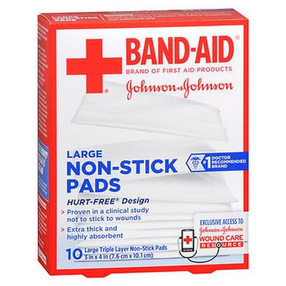 Almofadas antiaderentes Band-AID grandes 3 polegadas x 4 polegadas 10 cada da Aveeno (pacote com 2)