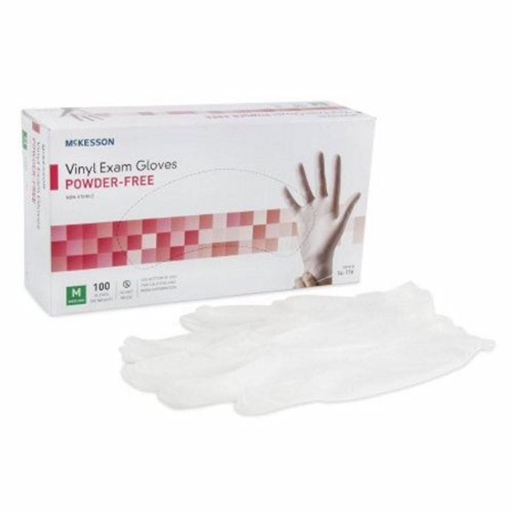 Exam Glove Vinyl Standard Cuff Medium Clear 100 Count por McKesson