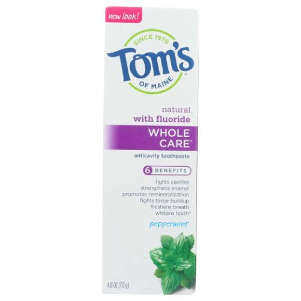 Pasta de dente Wholecare Hortelã-pimenta 4 Oz da Tom`s Of Maine (pacote com 4)