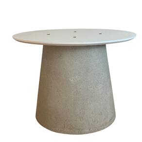 Base de Mesa de Jantar Cone Oval Concreto Maciço P/ tampo de 198x122 cm até 235x122 cm