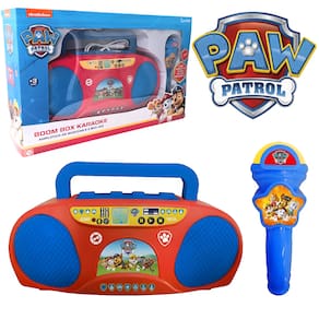 Karaoke Patrulha Canina Com Microfone e Rádio Amplificador Para Cantar Boom Box