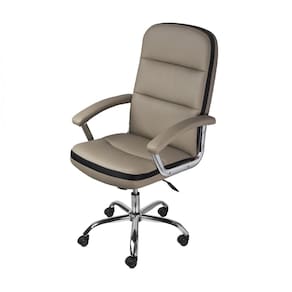 Cadeira para Escritório Presidente Estofada em Sintético Londres 3308 Or Design Cinza