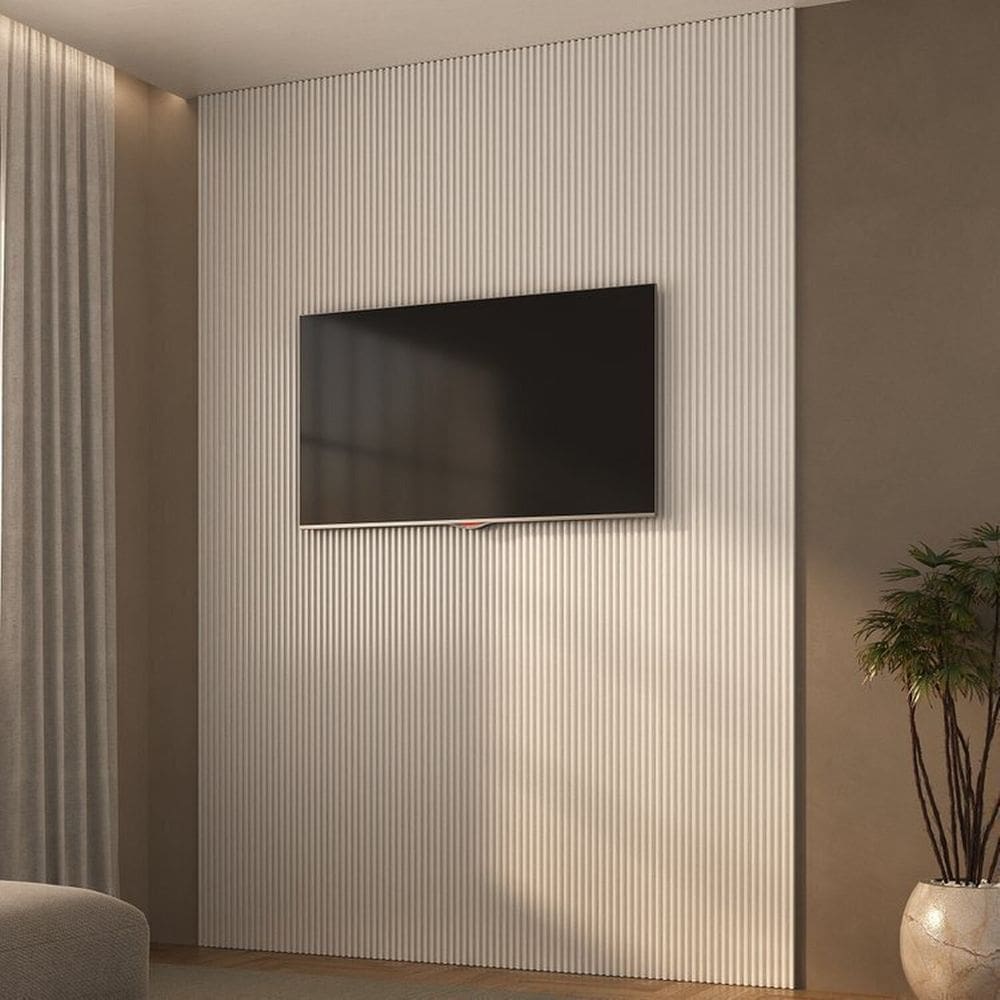 Painel Ripado de Poliestireno 9 Barra de 2,85m X12,2cm Venda em 2,94m² Branco