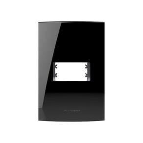 Placa 4X2 com Suporte Para 1 Módulo Inova Pro Class Alumbra Black Piano
