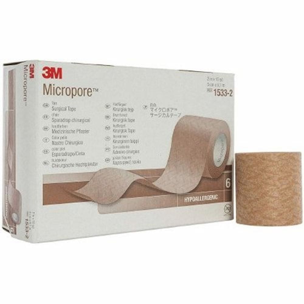 Fita médica 3M Micropore Skin Friendly Paper 2 Inch X 10 Yard Tan NonSterile Tan 6 Contagem por 3M